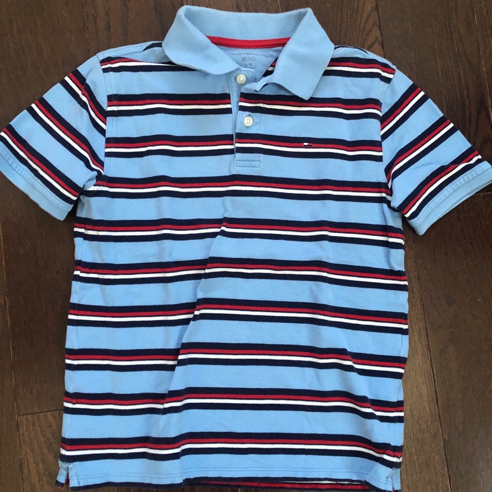 Boys Tommy Hilfiger striped polo shirt 👕